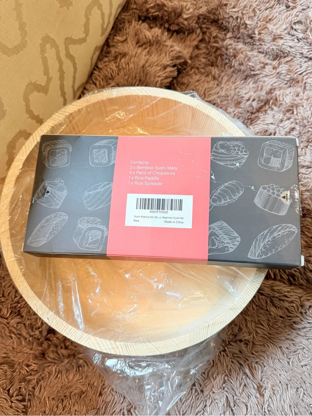 New Sushi Making Kit and wood serving bowl